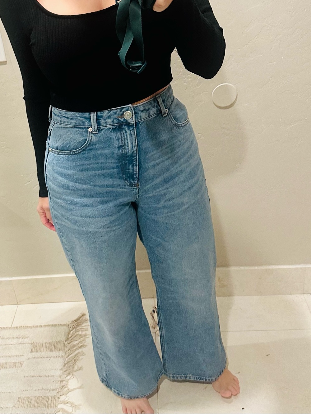 EUC Gianni Bini High Rise Wide Leg Denim Jeans Blue Size 30